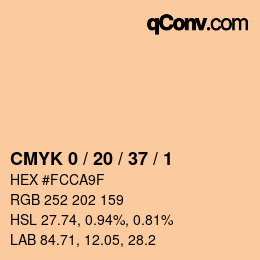 Color code: CMYK 0 / 20 / 37 / 1 | qconv.com