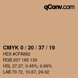 カラーコード: CMYK 0 / 20 / 37 / 19 | qconv.com