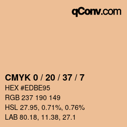 カラーコード: CMYK 0 / 20 / 37 / 7 | qconv.com