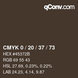 Color code: CMYK 0 / 20 / 37 / 73 | qconv.com