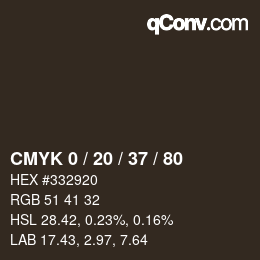 Color code: CMYK 0 / 20 / 37 / 80 | qconv.com