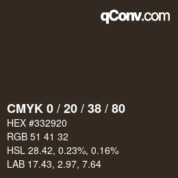 Color code: CMYK 0 / 20 / 38 / 80 | qconv.com