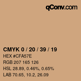 Color code: CMYK 0 / 20 / 39 / 19 | qconv.com