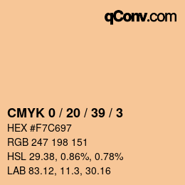 Código de color: CMYK 0 / 20 / 39 / 3 | qconv.com