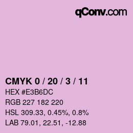 カラーコード: CMYK 0 / 20 / 3 / 11 | qconv.com