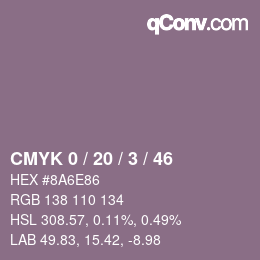 Color code: CMYK 0 / 20 / 3 / 46 | qconv.com