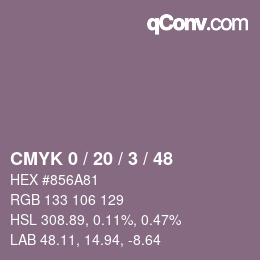 Color code: CMYK 0 / 20 / 3 / 48 | qconv.com