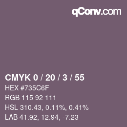 Color code: CMYK 0 / 20 / 3 / 55 | qconv.com