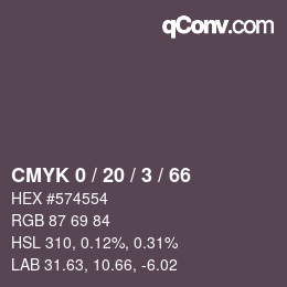 Color code: CMYK 0 / 20 / 3 / 66 | qconv.com