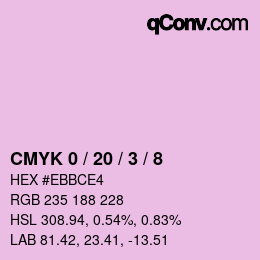 カラーコード: CMYK 0 / 20 / 3 / 8 | qconv.com