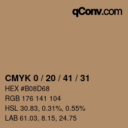 Color code: CMYK 0 / 20 / 41 / 31 | qconv.com