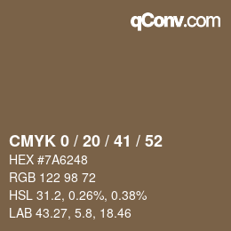 Farbcode: CMYK 0 / 20 / 41 / 52 | qconv.com