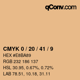 Color code: CMYK 0 / 20 / 41 / 9 | qconv.com