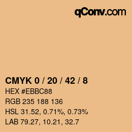 カラーコード: CMYK 0 / 20 / 42 / 8 | qconv.com