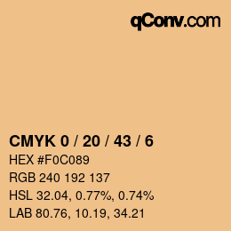 颜色代码: CMYK 0 / 20 / 43 / 6 | qconv.com