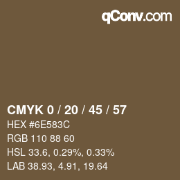 颜色代码: CMYK 0 / 20 / 45 / 57 | qconv.com