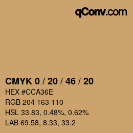 Color code: CMYK 0 / 20 / 46 / 20 | qconv.com