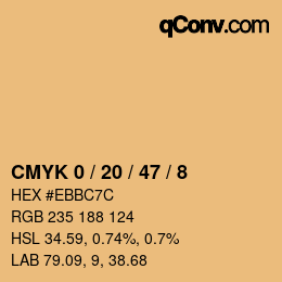 Color code: CMYK 0 / 20 / 47 / 8 | qconv.com