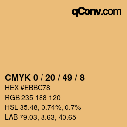 カラーコード: CMYK 0 / 20 / 49 / 8 | qconv.com