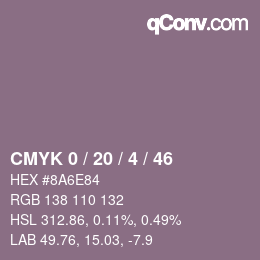 Color code: CMYK 0 / 20 / 4 / 46 | qconv.com