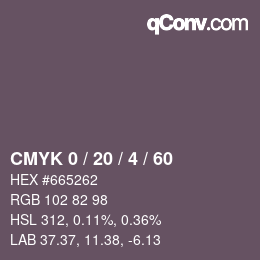 Color code: CMYK 0 / 20 / 4 / 60 | qconv.com