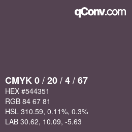 Color code: CMYK 0 / 20 / 4 / 67 | qconv.com