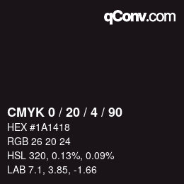 Color code: CMYK 0 / 20 / 4 / 90 | qconv.com