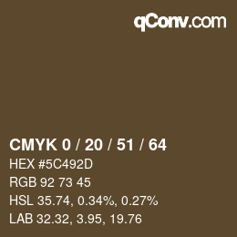 カラーコード: CMYK 0 / 20 / 51 / 64 | qconv.com