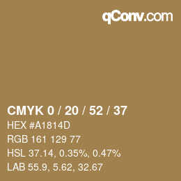 Color code: CMYK 0 / 20 / 52 / 37 | qconv.com