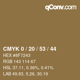 Código de color: CMYK 0 / 20 / 53 / 44 | qconv.com