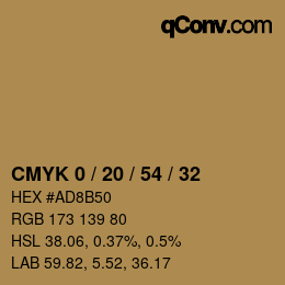Color code: CMYK 0 / 20 / 54 / 32 | qconv.com