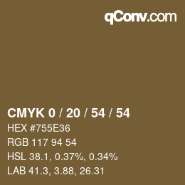 Color code: CMYK 0 / 20 / 54 / 54 | qconv.com