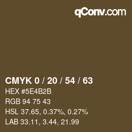 Código de color: CMYK 0 / 20 / 54 / 63 | qconv.com