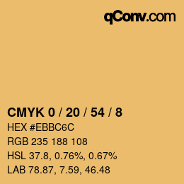 Color code: CMYK 0 / 20 / 54 / 8 | qconv.com