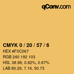 颜色代码: CMYK 0 / 20 / 57 / 6 | qconv.com