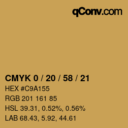 カラーコード: CMYK 0 / 20 / 58 / 21 | qconv.com