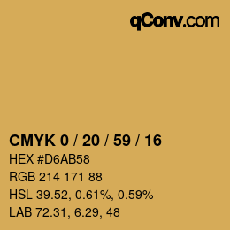颜色代码: CMYK 0 / 20 / 59 / 16 | qconv.com