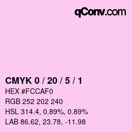 颜色代码: CMYK 0 / 20 / 5 / 1 | qconv.com