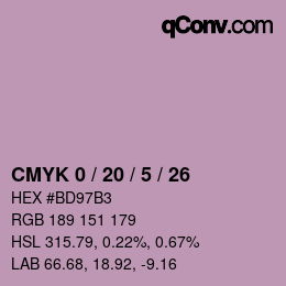 Código de color: CMYK 0 / 20 / 5 / 26 | qconv.com