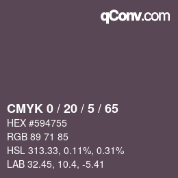Color code: CMYK 0 / 20 / 5 / 65 | qconv.com