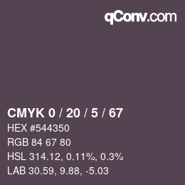 Color code: CMYK 0 / 20 / 5 / 67 | qconv.com