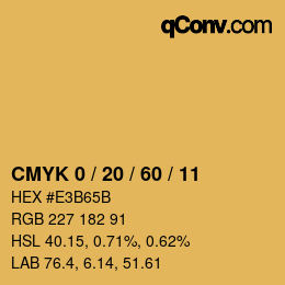 Color code: CMYK 0 / 20 / 60 / 11 | qconv.com