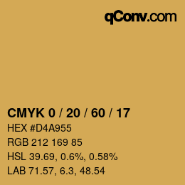 カラーコード: CMYK 0 / 20 / 60 / 17 | qconv.com
