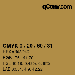 颜色代码: CMYK 0 / 20 / 60 / 31 | qconv.com