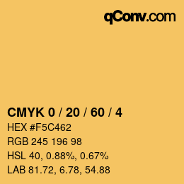 Color code: CMYK 0 / 20 / 60 / 4 | qconv.com