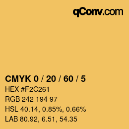 Color code: CMYK 0 / 20 / 60 / 5 | qconv.com