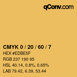 カラーコード: CMYK 0 / 20 / 60 / 7 | qconv.com