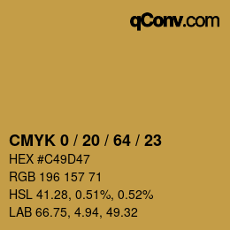Color code: CMYK 0 / 20 / 64 / 23 | qconv.com