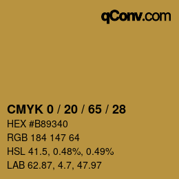 Color code: CMYK 0 / 20 / 65 / 28 | qconv.com
