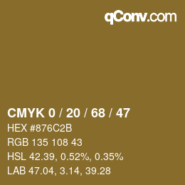 颜色代码: CMYK 0 / 20 / 68 / 47 | qconv.com